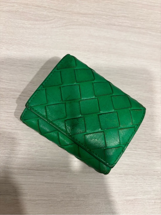 Bottega Veneta Handbags - Bottega Veneta Green Intrecciato Leather Bifold Wallet